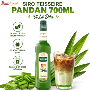 Siro Teisseire Pandan 700ml Vị Lá Dứa, Syrup Cao Cấp Thơm Ngon Độc Đáo Hoàn Hảo Cho Pha Chế