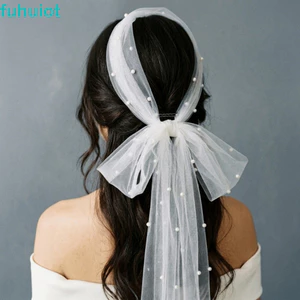 FUHUIOT Khăn Lau Đám Cưới, Đính Hạt Viền Dài Cô Dâu Mũ Đội Đầu, Phụ Kiện Cô Dâu Vintage Thanh Lịch Lãng Mạn Khăn Lau Cô Dâu Tiệc Cưới