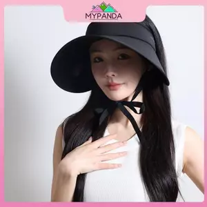 Mũ chống nắng vành rộng MYPANDA Mùa hè ngoài trời Phong cách thông thường Mũ Buet có thể gập lại dành cho nữ Du lịch chống tia cực tím.