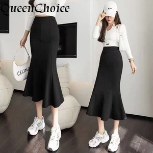 Phụ Nữ Ruffle Váy Bút Chì Nữ Cao Cấp Bodycon Midi Váy OL Văn Phòng Co Giãn Váy Làm Việc