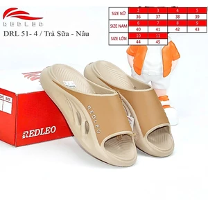 Dép bánh mì quai ngang nam nữ REDLEO _DRL51_1, dép đúc nguyên khối đi mưa big size có lỗ thoáng khí