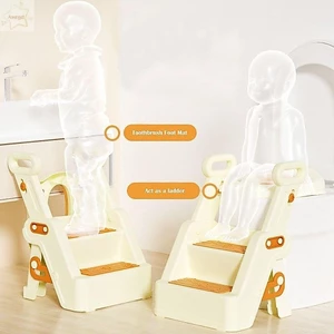 Cầu thang ghế vệ sinh trẻ em AWNGD, Ghế đẩu đi vệ sinh có thể gập lại di động, được nâng cấp bằng tay vịn Vòng ghế vệ sinh đa năng dành cho trẻ em tập bô