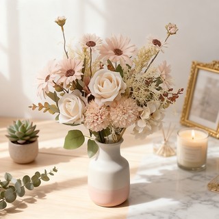 Hoa Giả Bó Lụa Cao Cấp Decor Trang Trí Nhà Cửa Phòng Khách Vintage Retro Bắc Âu Sang Trọng Hồng Cúc Chụp Ảnh Đám Cưới Mộc Mạc Phụ Kiện Nội Thất Thẩm Mỹ Ins Style Quà Tặng Đẹp Tinh Tế Chân Thật Bình Để Bàn Ban Công Studio Kiểu Dáng Hiện Đại Nghệ Thuật