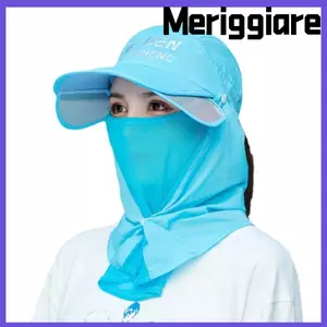 Mũ chống nắng nữ MERIGGIARE, chất liệu ice silk thoáng khí, bảo vệ chống tia UV, che chắn bụi cho thể thao ngoài trời mùa hè