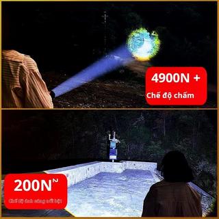 [COD]Đèn pin zoom cầm tay LED siêu sáng, chống nước IPX5, pin bền  nhựa USB có thể sạc lại đèn trắng