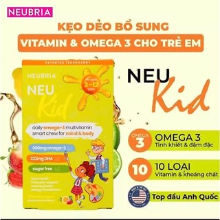 KẸO NHAI BỔ NÃO NEU KID VITAMIN & OMEGA 3 – TĂNG TẬP TRUNG, HỖ TRỢ PHÁT TRIỂN TOÀN DIỆN CHO BÉ 3–12 TUỔI