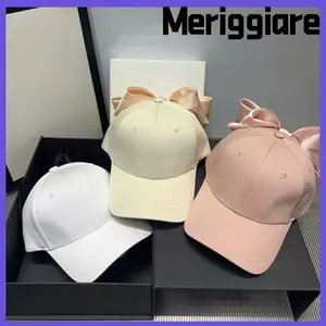 MERIGGIARE Mũ bóng chày nơ lớn đáng yêu, Mũ nơ Cotton dạo phố cho bé gái, Mũ che nắng thông thường có thể điều chỉnh đa năng