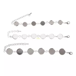 Flgo 6 Miếng Lót Viền Tròn DIY Trống Thủy Tinh Cabochons Vòng Tay Bạc Để Làm Đồ Trang Sức
