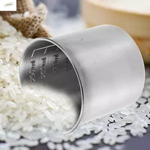 Giá đỡ đo ZENZON, Cốc đo lường bằng thép không gỉ chống rơi, Hộ gia đình có tỷ lệ 250 / 350ML Hộp đựng gạo Thanh