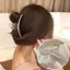 Móng vuốt tóc ngọc trai PYCOU, Kẹp móng vuốt tóc hàm cong trang trí ngọc trai, Bản lề lò xo cỡ lớn thời trang Kẹp tóc bóng tạo kiểu hàng ngày