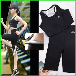 PS1 Xông Hơi Phù Hợp Với Thể Dục Thể Thao Thể Thao Bộ Mồ Hôi Tập Yoga Quần Áo Điên Mồ Hôi 2 Chiếc 3 / 9 Điểm Nữ Tập Yoga Mồ Hôi Xe Tăng Để