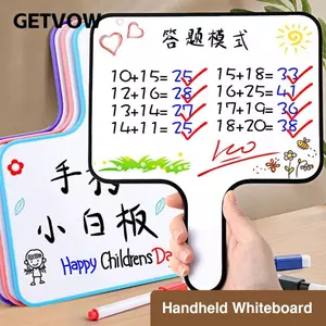 Bảng viết GETVOW, Bảng trắng nhựa hai mặt, Biển hiệu đón sân bay cầm tay đa chức năng có thể xóa được dành cho học sinh