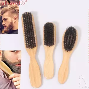AFTEROF Slick Back Hair Brush, Bàn chải tóc lông Boar bằng gỗ mịn, Thiết kế lưng Flyaways Điều khiển chức năng trêu chọc Bàn chải điều khiển cạnh Chải lông