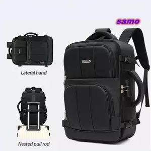 Ba lô du lịch SAMO, Túi máy tính công sở dung tích lớn 30-45L, Nylon ️ Khóa kết hợp đa chức năng Dây kéo nam Ba lô có thể lên máy bay