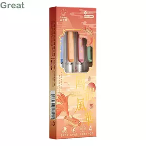 GREA 4 Cái / bộ Bút Gel, Bút Trung Tính Mực Đen 0.5 Mm, Báo Chí Chất Lượng Cao Sử Dụng Nhanh Khô Văn Phòng Chữ Ký Bút Học Sinh