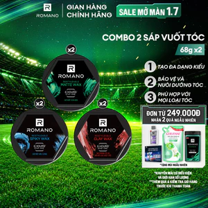 Combo 2 Sáp vuốt tóc nam Romano Restyleable 68g/hộp giữ nếp suốt 8h