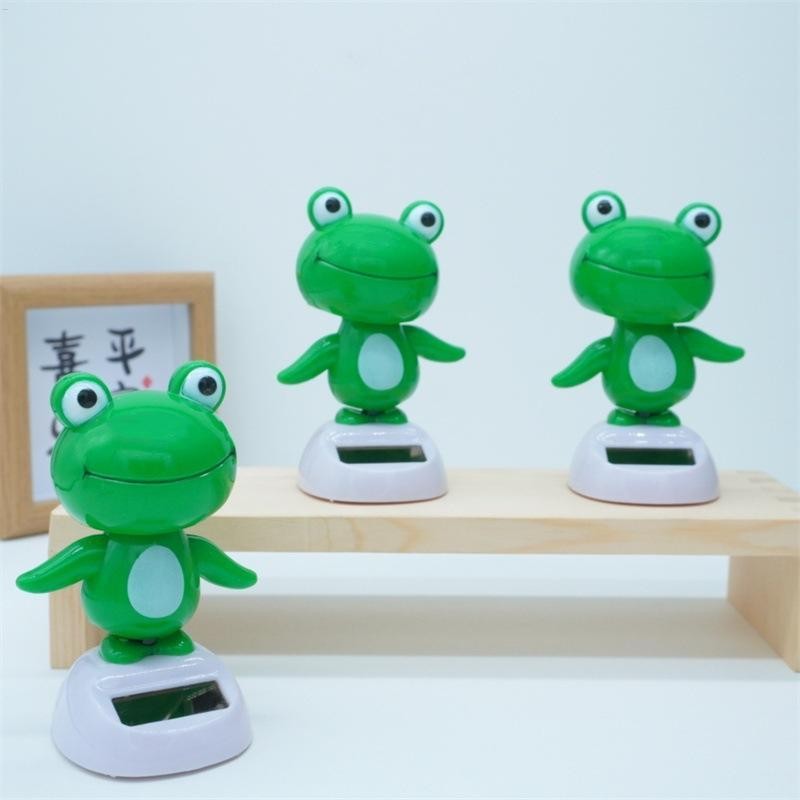 Chạy Bằng Năng Lượng Mặt Trời Bobble Đầu Ếch Ngộ nghĩnh Năng Lượng Mặt Trời Nhảy Múa Đầu Ếch Lắc Đồ Chơi Cho Trẻ Em Quà Tặng Trang Trí Ô Tô