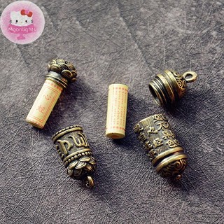 Moonlights Đồng thau nguyên chất Sáu ký tự Mantra Heart Sutra Mặt dây chuyền ngôn ngữ Phật giáo Móc khóa EN