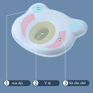 【BabyJoy】Gối Chống Bẹp Méo Đầu Cho Bé Sơ Sinh 0-18 tháng,Gối Ngủ Cho Bé,Gối Lõi mút hoạt tính,Chống méo đầu, bẹp đầu
