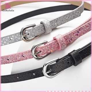 Thời Trang Sáng Bóng Lấp Lánh Nữ Thắt Lưng Vuông Pin Khóa Quần Jean Thắt Lưng Nữ Dây Thắt Lưng Quần Jean Bạc Hồng Dây Trang Trí [MỚI]