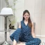 Mango Đồ Bộ Lụa Cổ Vest Áo Sát Nách Quần Dài Ống Suông Lưng Thun Co Giãn Thoải Mái Size 40-67kg Sang Trọng Thờ