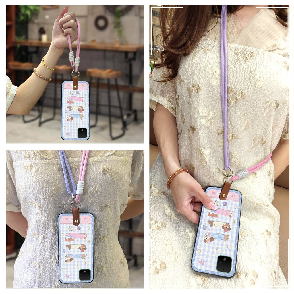 Ốp Lưng Mềm Đeo Ngang Ốp lưng Google Pixel 4XL Thiết Kế Thời Trang Dây Chống Bụi Bẩn Vòng Cổ Dễ Thương TPU Chống Va Đập Ốp Lưng Silicon Chống Sốc Chống Bụi Bảo Vệ