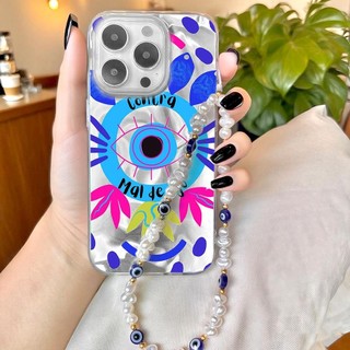 Ốp lưng ngọc trai chuỗi trái tim ác thời trang cho OPPO Reno 14F 13 12 FS 13F 12F 5G 4G 11F 14 11 10 Pro 7 6 5 Lite Laser Girl Vỏ điện thoại