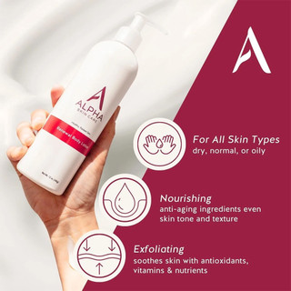 Alpha AHA Skincare Duo Set Exfoliating Body Wash 354ml + Renewal Body Lotion 340g