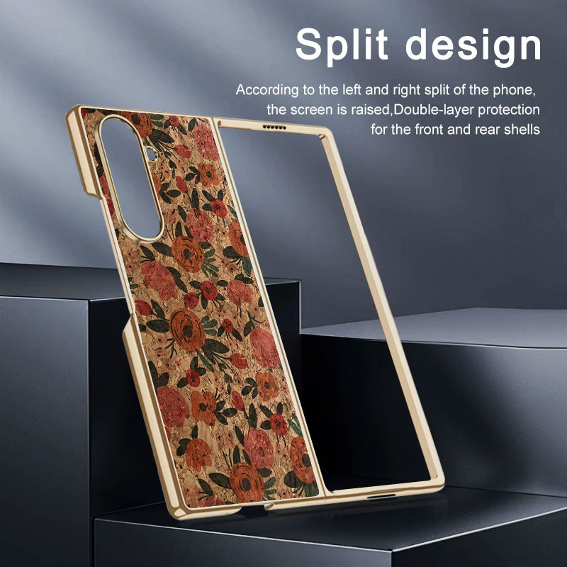 Ốp YJD Dành Cho Samsung Galaxy Z Fold7 Fold6 Fold5 Họa Tiết Cổ Điển Thanh Lịch Mạ Điện Cạnh Chống Rơi Vỏ Điện Thoại