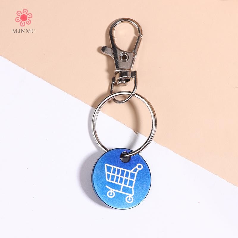 MJnmc Xe Đẩy Mua Sắm Token Vòng Chìa Khóa Với Móc Carabiner Kim Loại Siêu Thị Xe Đẩy Tẩy Đồng Xu Nhãn Móc Khóa Cho Unisex Mới