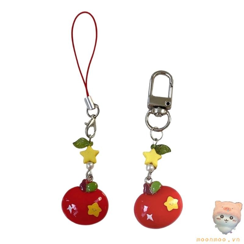 Moon Artistics Quả táo đáng yêu Móc khóa thủ công Phụ kiện thích hợp di động để tăng cường ba lô học sinh và ngày lễ Gi