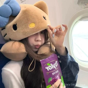 HelloKitty Có Mũ Trùm Đầu Hình Chữ U Du Lịch Máy Bay Tàu Chuyên Dụng Hỗ Trợ Cổ Ngủ Có Mũ Trùm Đầu Hợp Thời Trang