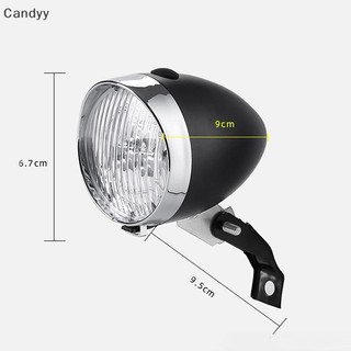 NDY Cổ Điển Retro Đèn Pha ABS 3 Đèn LED Xe Đạp Đi Đêm Cảnh Báo An Toàn Đèn Trước Không Pin N