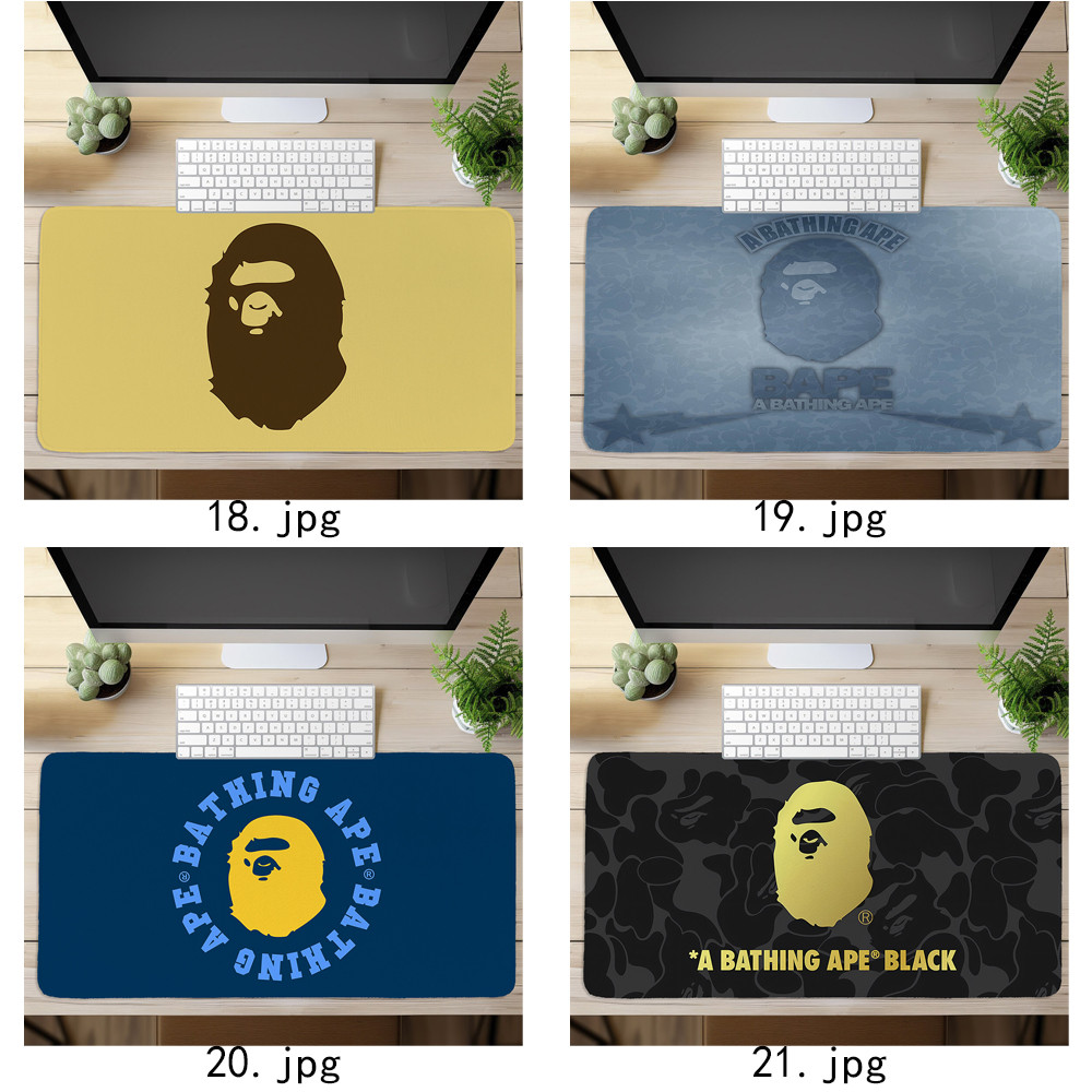 Bape Ape Logo Miếng Lót Chuột In Nghệ Thuật Bàn Phím Máy Tính Bàn Phím Bàn (60x30cm / 80x40cm)