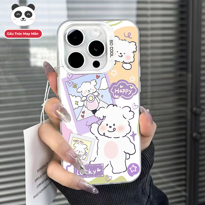 Ốp Lưng iPhone Hình Cún Con Đạp Xe Vui Nhộn - Tương Thích 16/15/14/13/12/11 Pro Max, XS Max, X