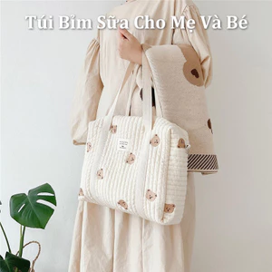 Túi Bỉm Sữa Cho Mẹ Và Bé, Phong Cách Hàn Quốc, Túi xách đeo vai cỡ lớn, Kèm Quai Tiện Lợi