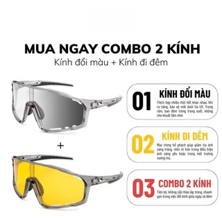 AIMVUKES Kính đổi màu đi đêm ngày kính chống bụi đi đường bảo vệ mắt chống tia UV giảm chói cho người đi xe thể thao F1