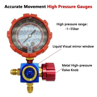 Bộ Đồng Hồ Nạp Gas Lạnh Đơn R22 R410a Đo Áp Suất Kèm Dây Ống Chất Lượng Cao
