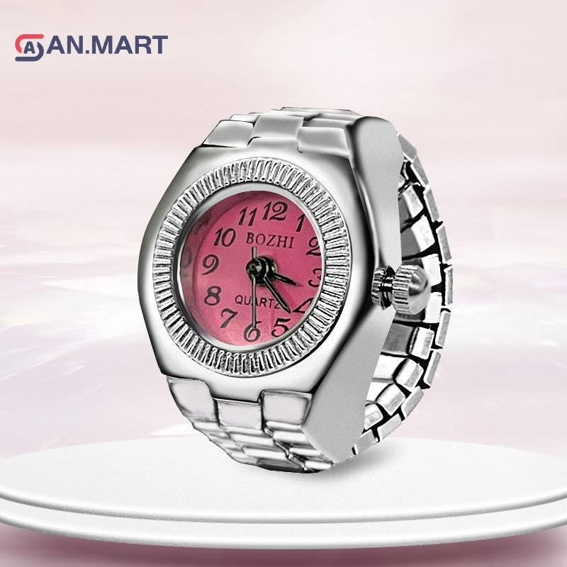 Bigdealsiêu Vintage Nhẫn Punk Thạch Anh Đồng Hồ Nhẫn Dành Cho Cặp Đôi Nữ Người Hip hop Thoáng Mát Co Giãn Co Giãn Đồng Hồ Nhẫn Ngón Tay Cá Tính Hip-hop Phụ Kiện Siêu