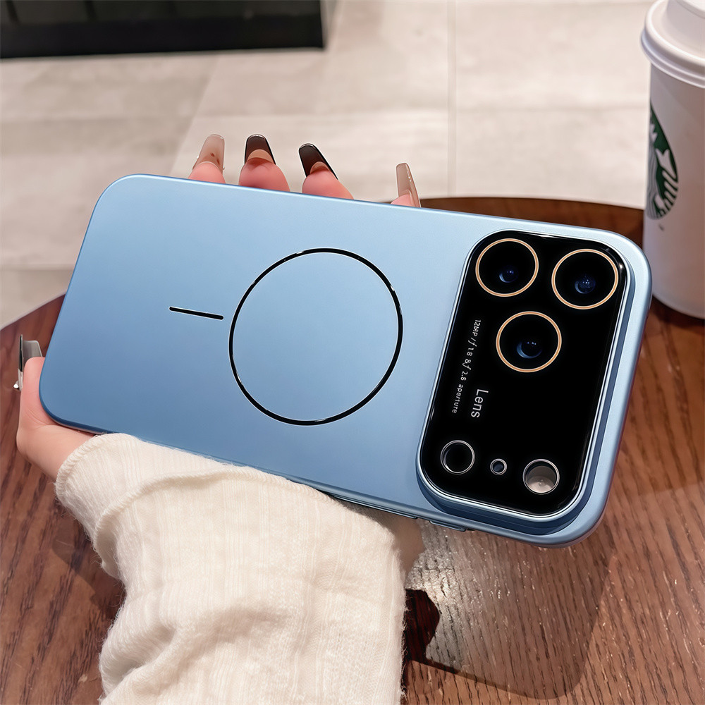 Ốp điện thoại PC từ tính nhẹ cho IPhone 17 Pro Max Air 16 12 13 14 15 Pro Max 16 Plus Bảo vệ ống kính chống rơi Vỏ cứng Vỏ bảo vệ điện thoại