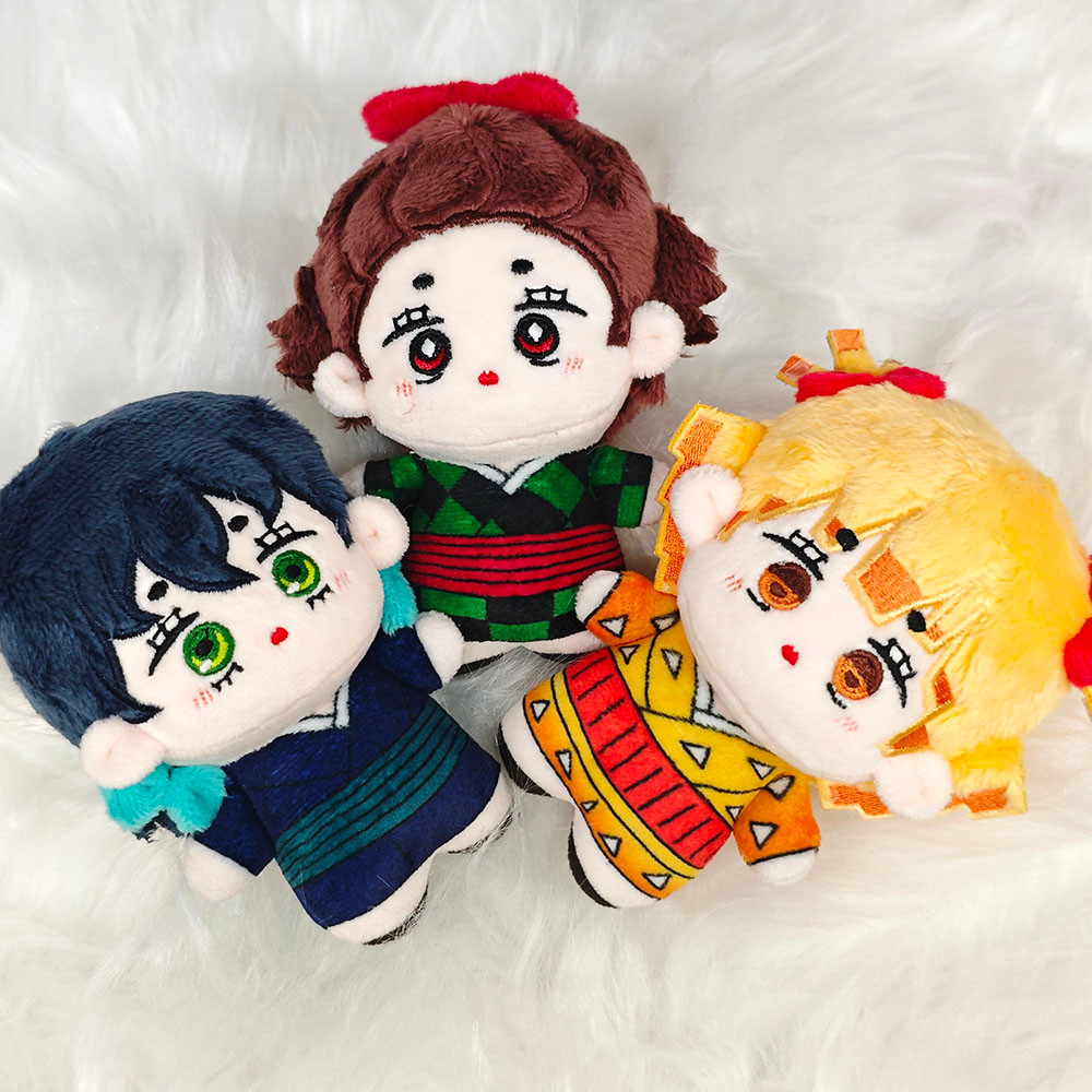 Demon Slayer Búp Bê Nezuko Agatsuma Zenitsu Kamado Tanjiro Inosuke 10CM Sang Trọng Búp Bê Nhồi Bông Túi Đồ Chơi Bông Mặt Dây Chuyền