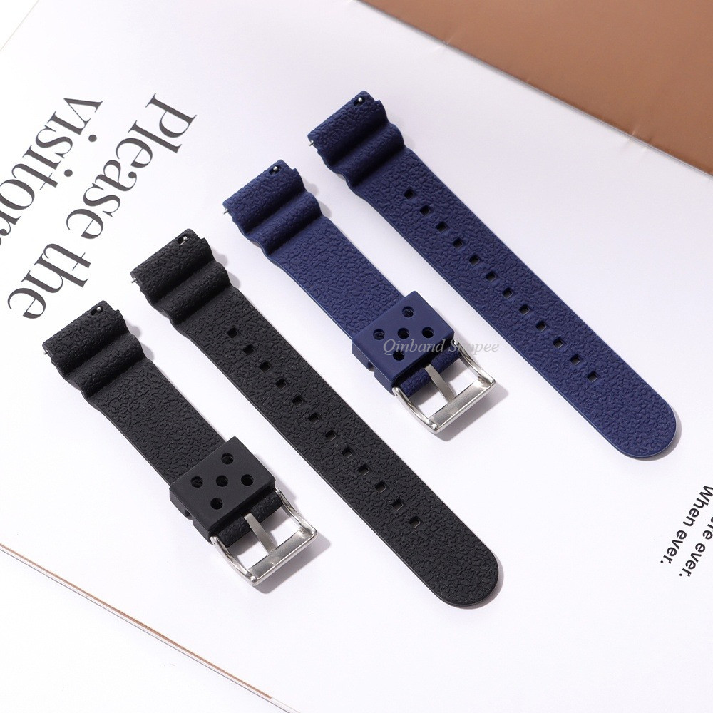 Dây đeo đồng hồ cao su silicon phát hành nhanh cho Seiko 5 Diver 20mm 22mm Dây đeo đồng hồ dành cho nam Vòng tay cỡ lớn SKX007 SKX009 Dây đeo đồng hồ đen xanh lặn