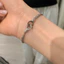Vòng đeo tay khóa vòng đôi màu bạc vỡ