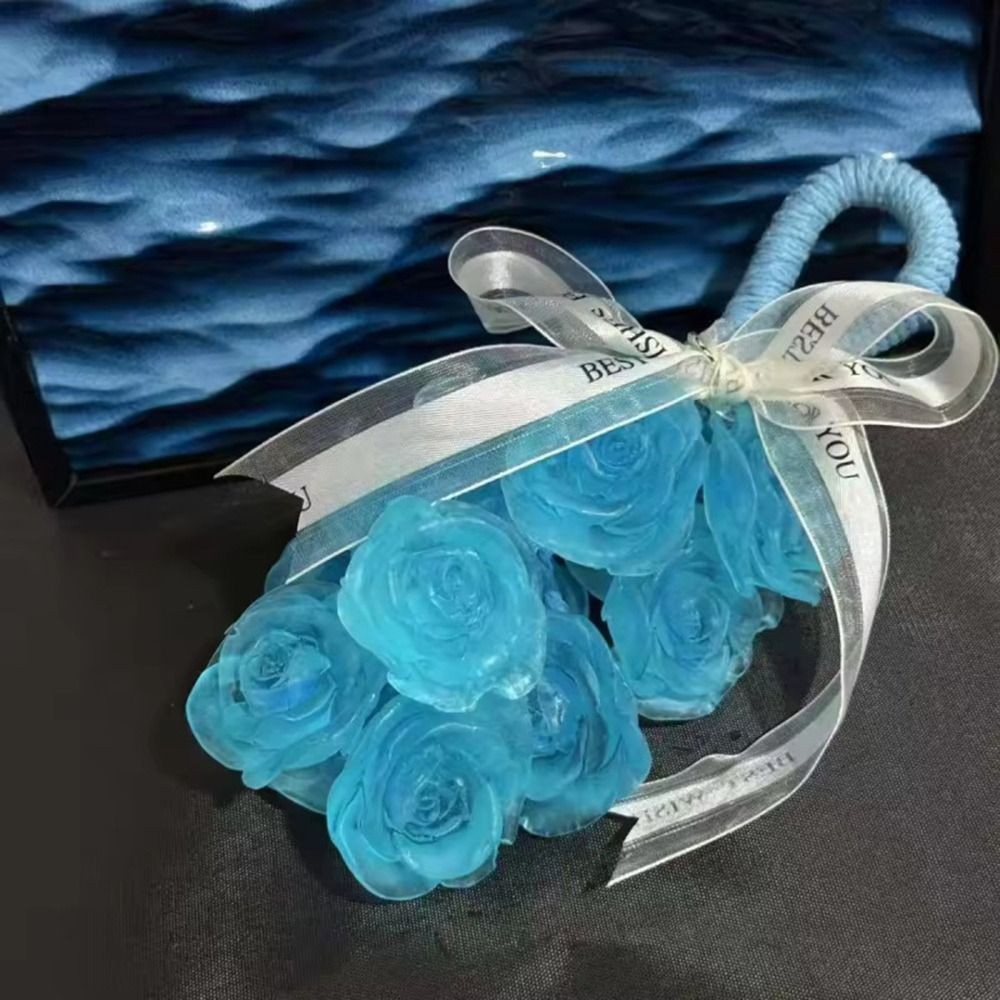 Xà phòng lạnh hoa hồng YOKEY, Xà phòng thơm hoa hồng pha lê trong suốt tạo bọt, Treo sáng tạo nhẹ nhàng có thể cắt xà phòng thủ công để tắm
