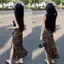 Váy in họa tiết da báo cổ điển mùa hè Thiết kế mới eo cao Niche Slimer Look Váy dài thời trang