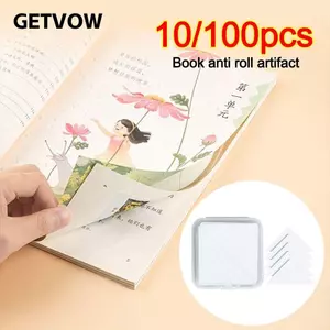 GETVOW 10 / 100 Miếng Dán Lập Thể, Sách Tam Giác Tự Dính Bảo Vệ Cạnh Chống Cong, Tấm Bảo Vệ Trong Suốt Chống Cuộn Cho Sổ Tay Trường Tiểu Học Sổ Tay