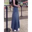 Váy Denim chữ a-line Niche Hot Girl Nữ Mùa hè 2026 Phong cách mới Hàn Quốc Retro Váy dài hông hợp thời trang