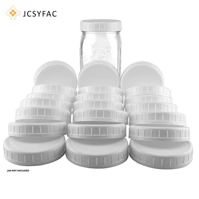 JCSYFAC 10pc Trắng Mason Đóng Hộp Bình Uống Nắp 70mm / 86mm Đường Kính Bên Trong Vỏ Nhựa Không Lót Nắp Gân Nắp Bảo Quản Thay Thế Mới