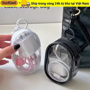 SUNKISSD 1 Hộp lưu trữ cáp dữ liệu, Vỏ bảo vệ Túi lưu trữ du lịch ngoài trời, Hộp sắp xếp đa chức năng di động