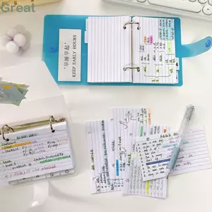 GREA Ring Binder Notepad, Dòng Ngang Macaron Màu Rời Sổ Tay, Sáng Tạo Đôi Lỗ DIY Tay Tài Khoản Sách Quà Tặng